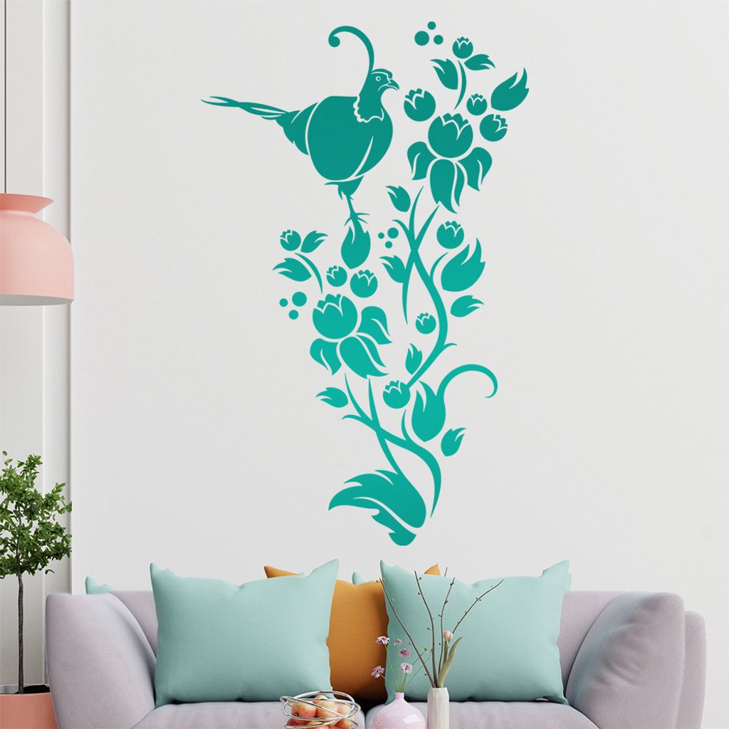 Fasan Ranke Tribal Wandtattoo in 6 Größen - Wandaufkleber Wall Sticker - Dekoration, Küche, Wohnzimmer, Schlafzimmer, Badezimmer