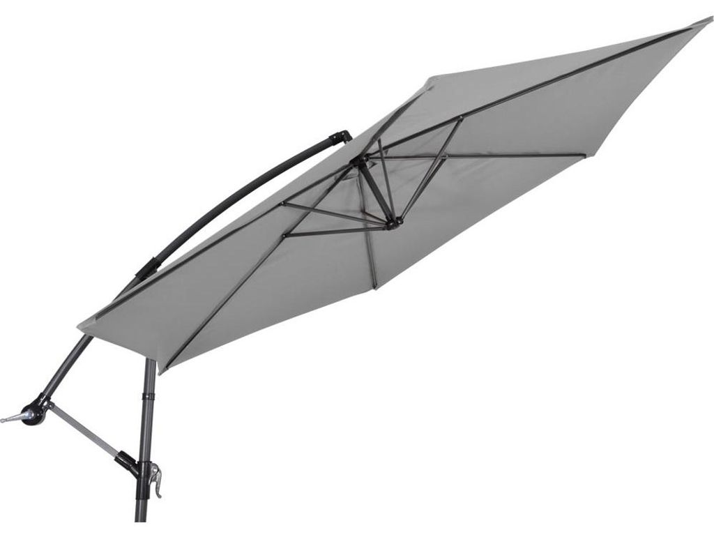 Lesli Living - Sonnenschirm zum Aufklappen Gemini - Grau - Ø300cm