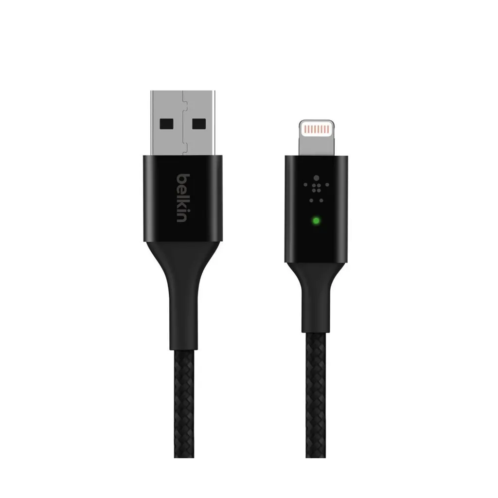 Câble de Charge Lightning avec Indicateur LED Belkin 1,2m USB-A Noir