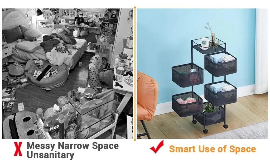 Meuble de rangement mobile 5 étages pour optimiser les petits espaces - 11