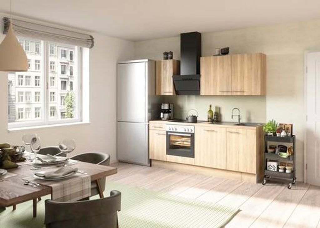 PICCANTE Smart Frontenset Midischrank für Backofen 1 Klappe, 1 Schubkastenblende und 2 Auszugblenden WILD OAK AM""