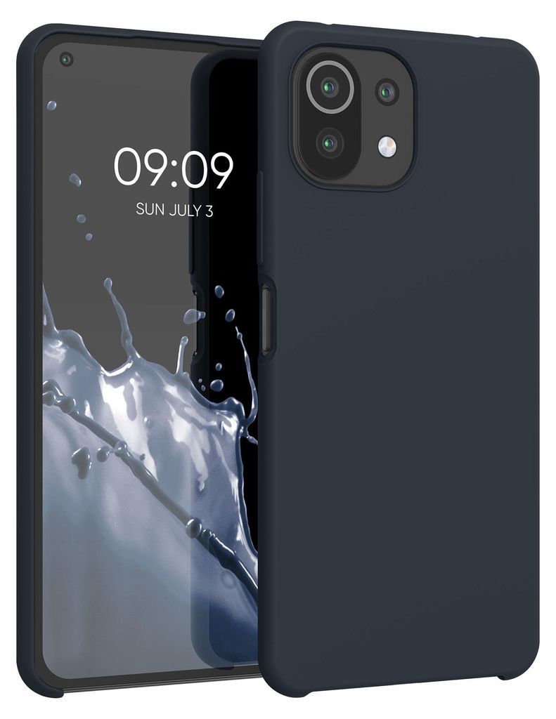 kwmobile Handyhülle für Xiaomi 11 Lite (5G) NE / Mi 11 Lite (5G) Hülle - Case Silikon - Kabelloses Laden - Schutzhülle Cover in Heidelbeerblau