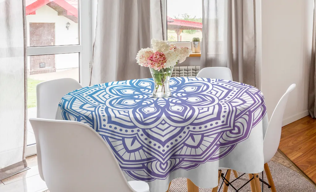 ABAKUHAUS etnico Tovaglia, Metatron Cube su un Mandala