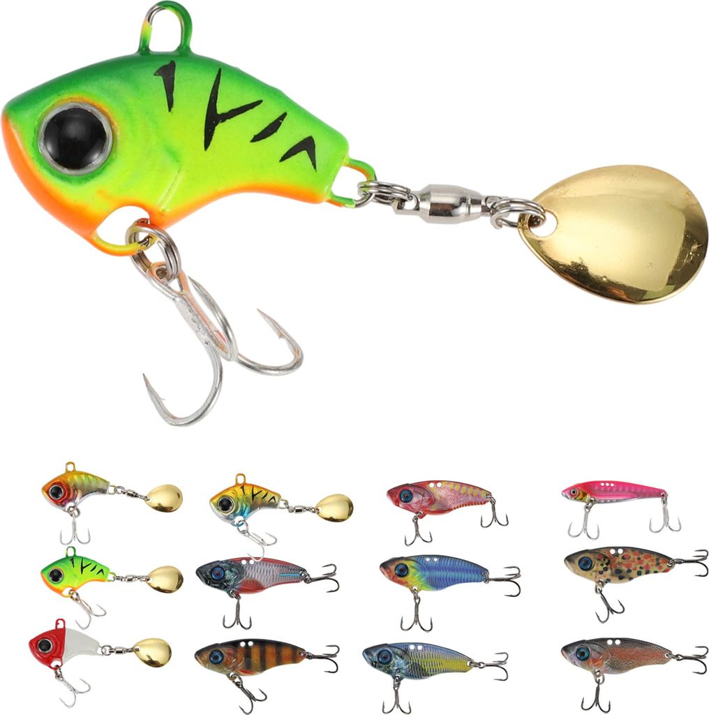 Angelköder, 20g Blade Bait, Rooster Tail Angelköder, Süßwasser- und Salzwasser-Blade Bait für Barsch, Zander, Forelle, Grün