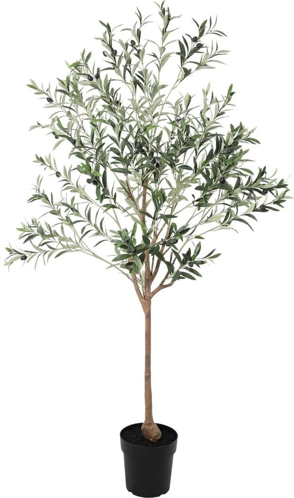 Kunstpflanze Olivenbaum 170cm – künstlicher Olive Tree – extra großer Deko – Baum mit realistischer Blatt – & Olivenoptik – pflegeleich...