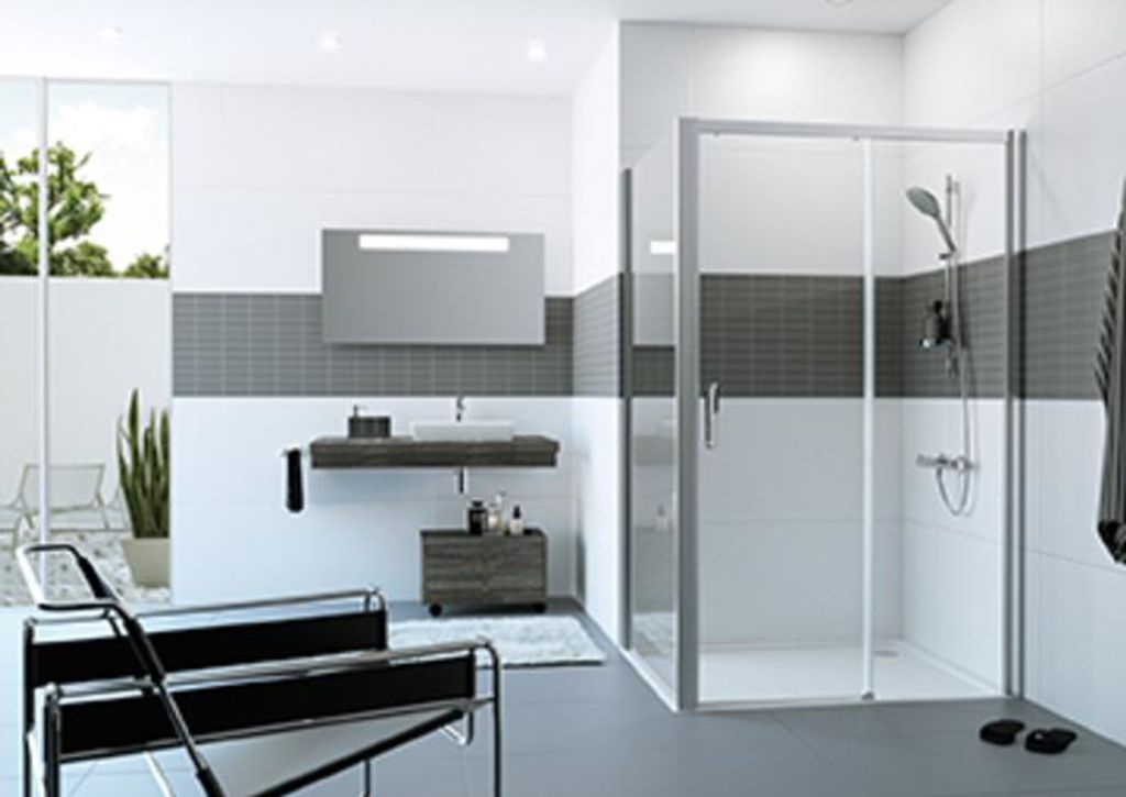 HÜPPE Classics 2 EasyEntry Viereck Seitenwand für Gleittür, Breite:120cm, Höhe:200cm, Befestigung links & rechts, C25407123322