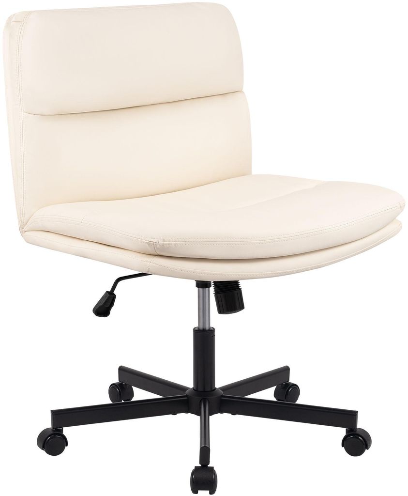 CLP Lounger Eldor Kunstleder höhenverstellbar drehbar mit Rückenlehne bis 135 kg,creme
