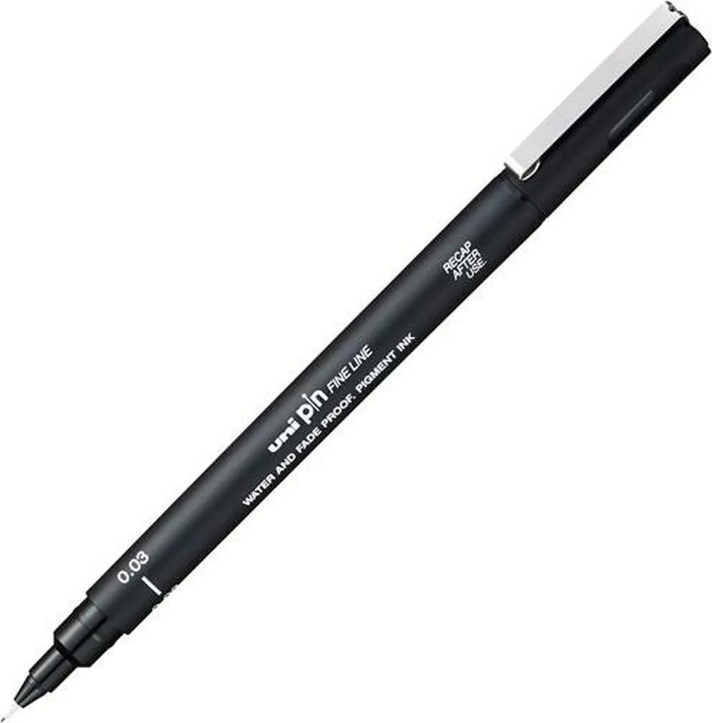 Marcatore permanente Uniball calibrato pin003-200(s) nero -12u-