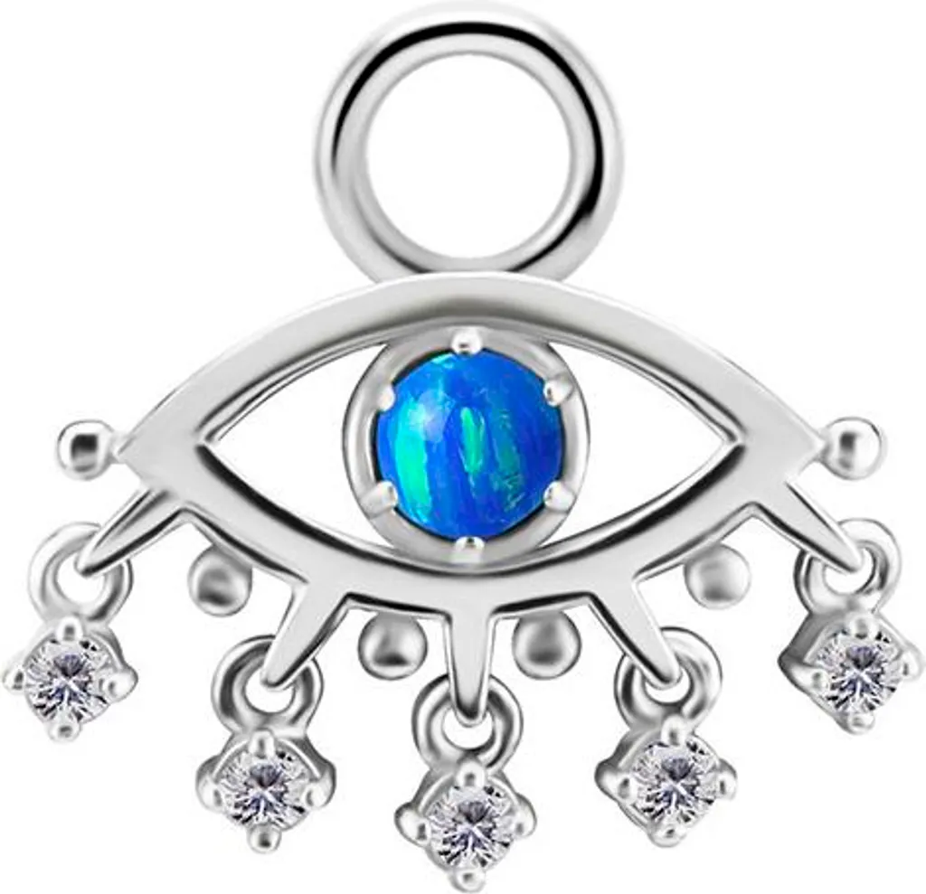 Pendentif Charm Œil Bleu en Argent 925 avec Oxydes de Zirconium Brillant