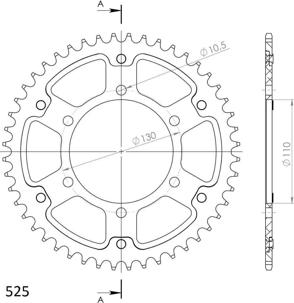 Couronne Moto 525 45 dents : Finie l'usure rapide avec Supersprox Bleu