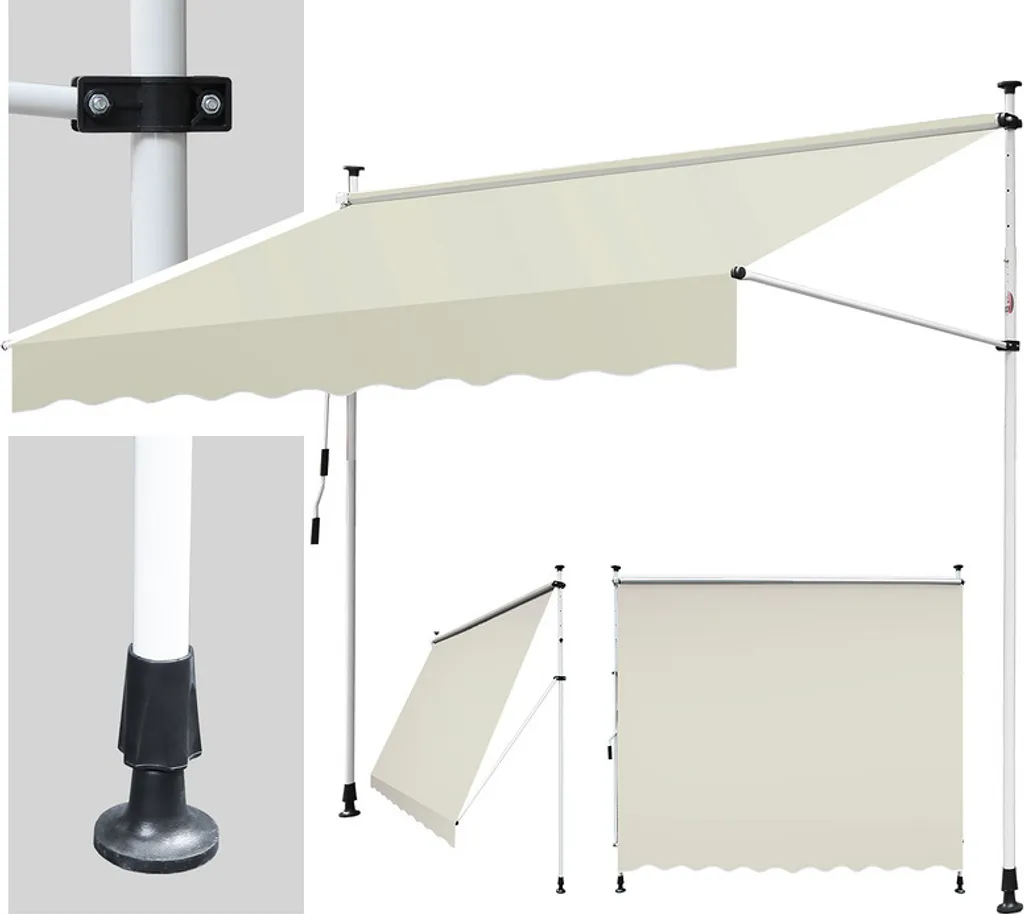 Jopassy Tenda Retrattile 3x2.5M Beige - Design Idrorepellente Anti-UV