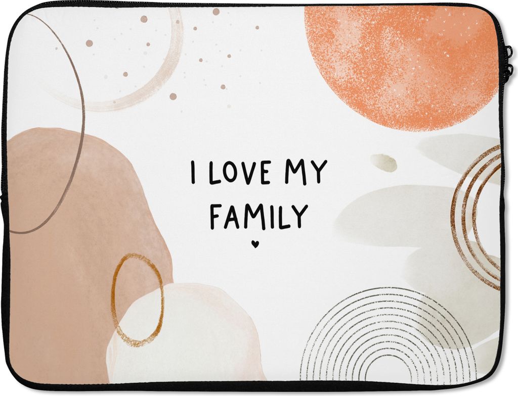 MuchoWow Laptop Hülle 17 Zoll Laptoptasche Zitate - Ich liebe meine Familie - Sprichwörter - Familie - Zipper - Schutzabdeckung