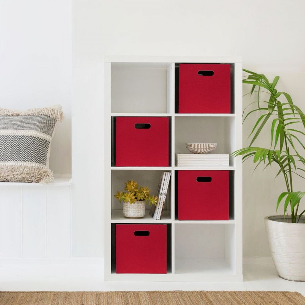 Evila Originals, HMY-6358, Filz-Schreibtisch-Organizer-Set (4-teilig), Koralle, 100 % FILZ, 24 x 24 x 24 cm