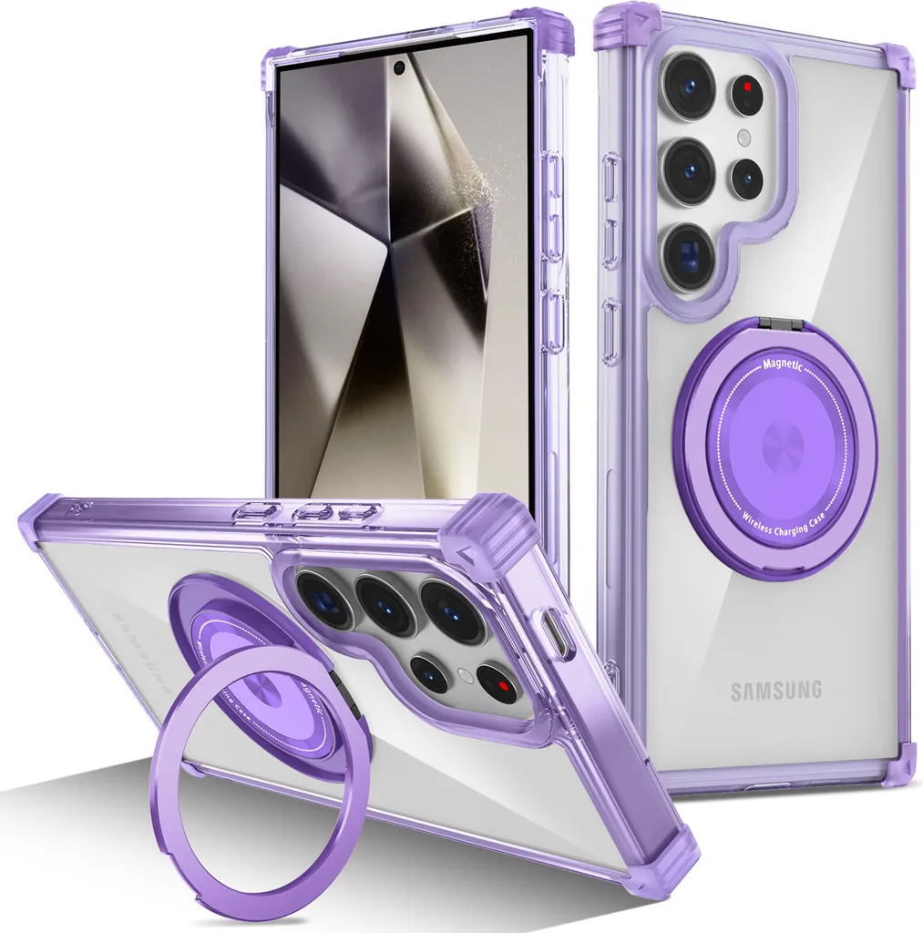 Custodia Professionale S24 Ultra MagSafe Ring Stand Viola