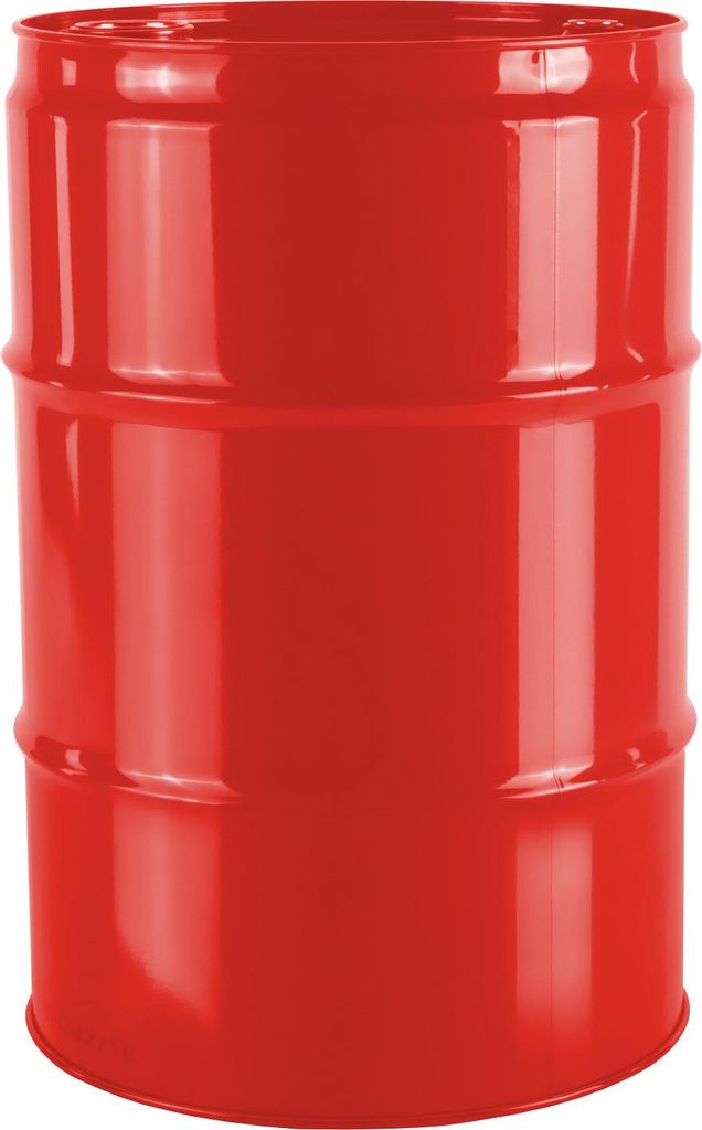 Fusto metallico in acciaio TH 60L, 2 tappi e 3/4 - ROSSO Immagine del prodotto 