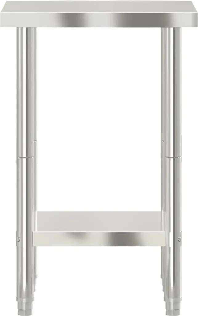 Tavolo Lavoro Cucina con Mensola 120x60x150 cm in Acciaio Inox 3054470