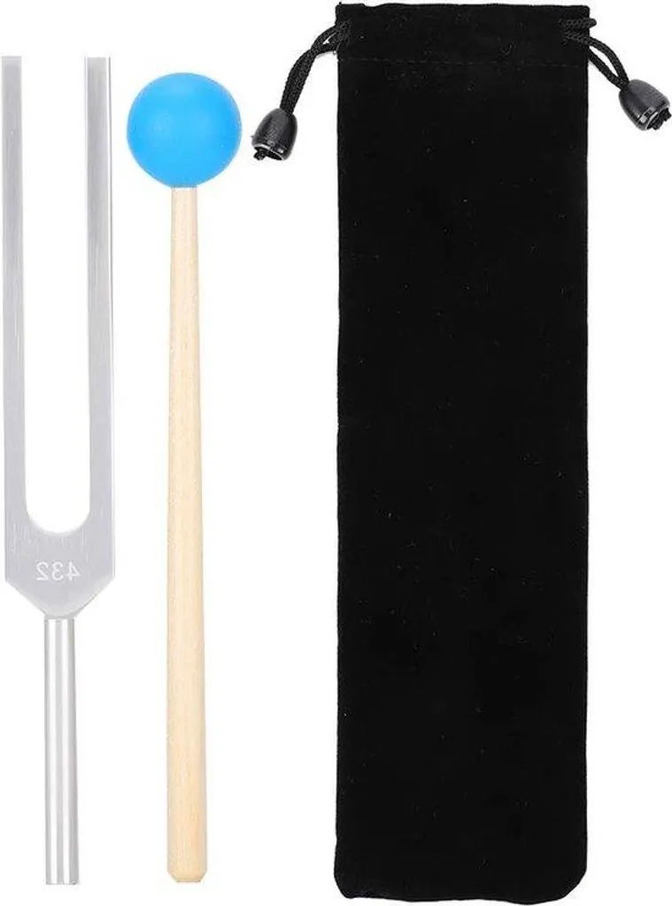 Jeu de diapasons 432 Hz en aluminium avec marteau bois pour sonothérapie