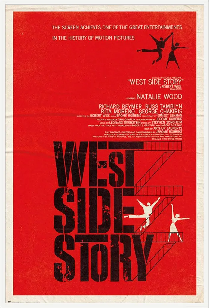 Cadre Shinsuke Blanc et Affiche West Side Story Vitre Acrylique 61x91