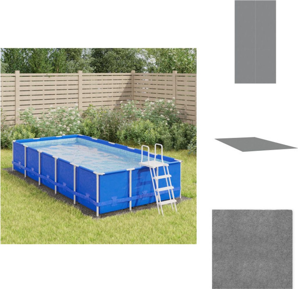 vidaXL Pool-Bodentuch Hellgrau 500x250 cm Polyester Geotextil - Poolabdeckungen & -unterlagen