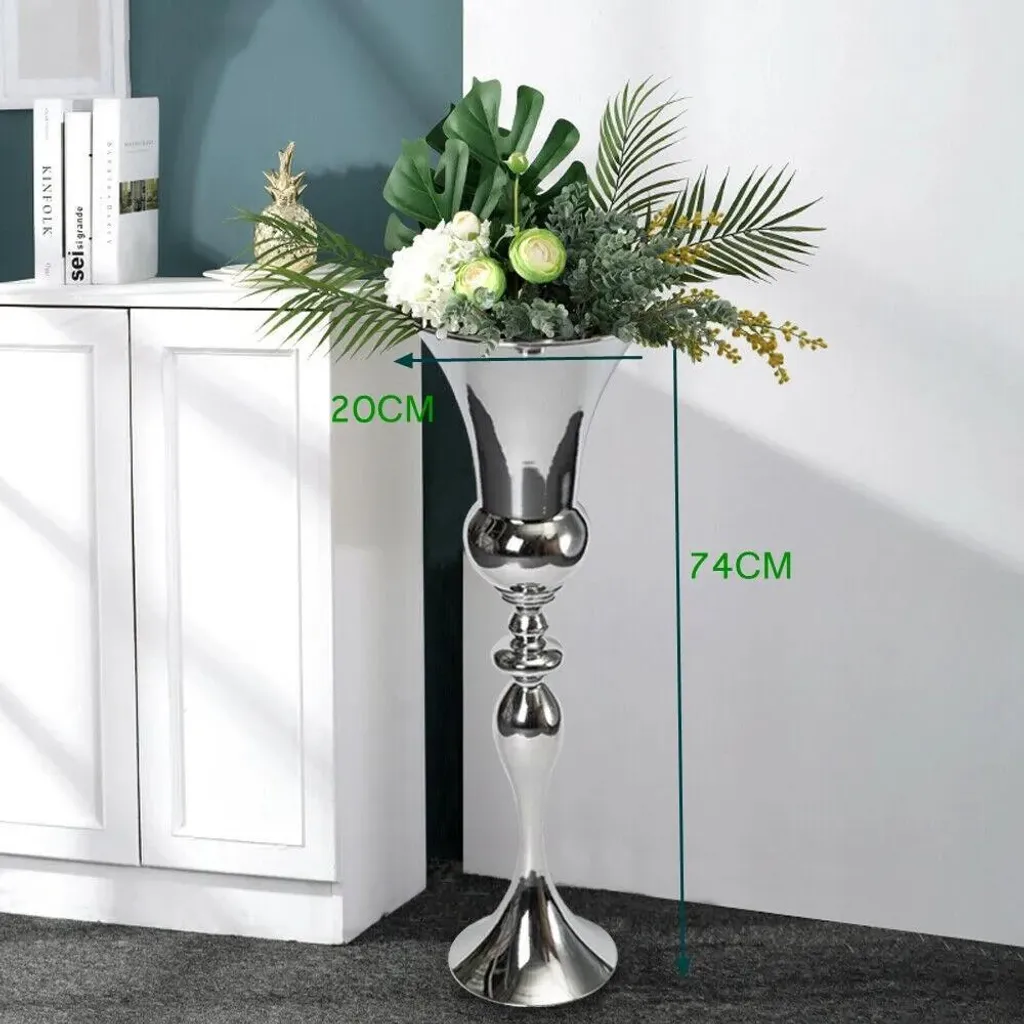 Vase argenté surface galvanisée ultra résistante pour centre de table - 3