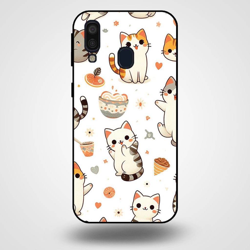 Smartphonica Handyhülle für Samsung Galaxy A40 mit Katzendruck - TPU Rückendeckung Fall Katzen Design