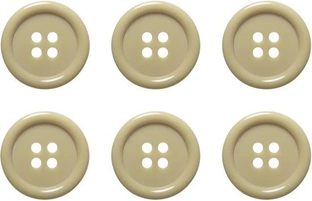 Vis de reliure beiges 32 mm avec tête plate à 4 trous, pack de 6 unités