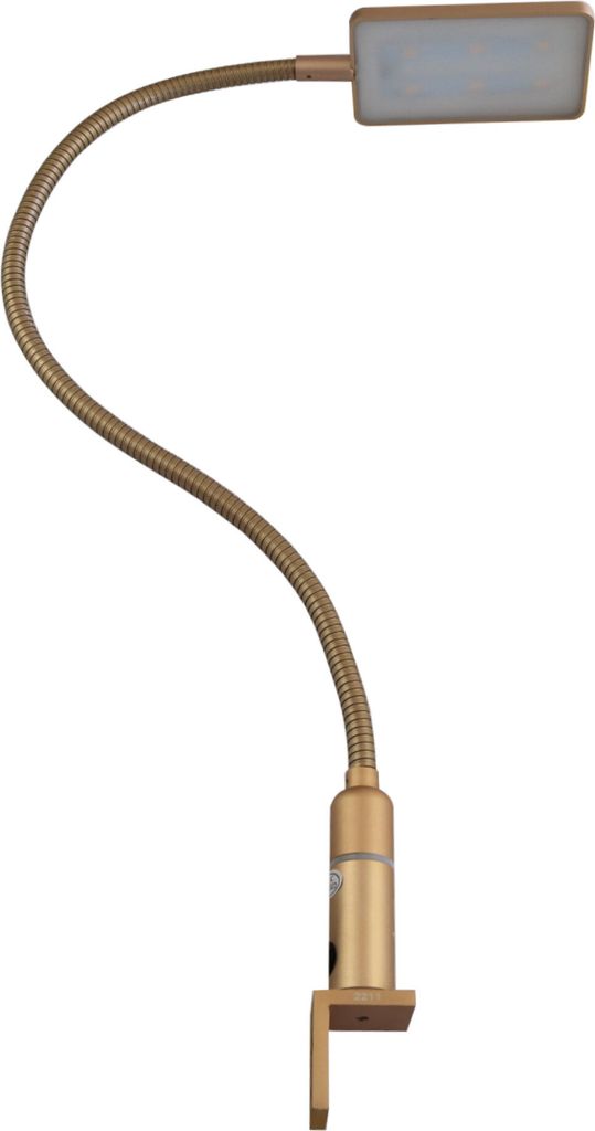 kalb | 4W LED Bettleuchte Leseleuchte Nachttischlampe Leselampe flexibel 1er Set messing matt