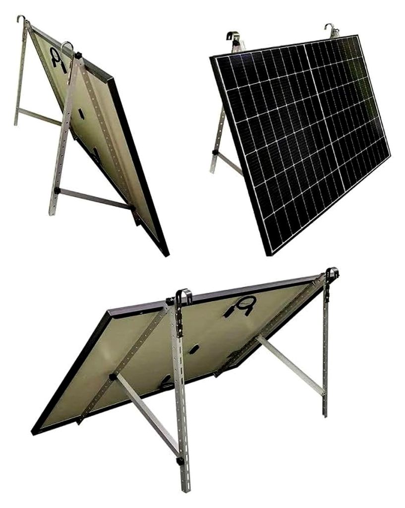 Balkonhalterung für Solarmodul inkl. U-Haken zum Einhängen am Geländer Montageset für Solarmodule Halterung 10° bis 45°
