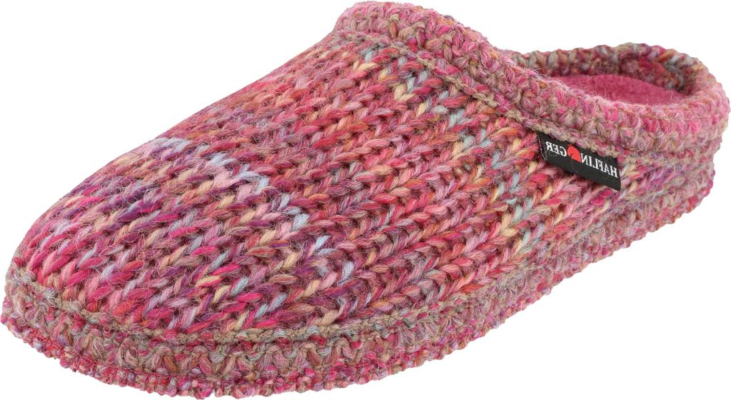 Haflinger Damen Hausschuh Strick Walktoffel aus reiner Schurwolle Tricoté 612085, Größe:38 EU, Farbe:Pink