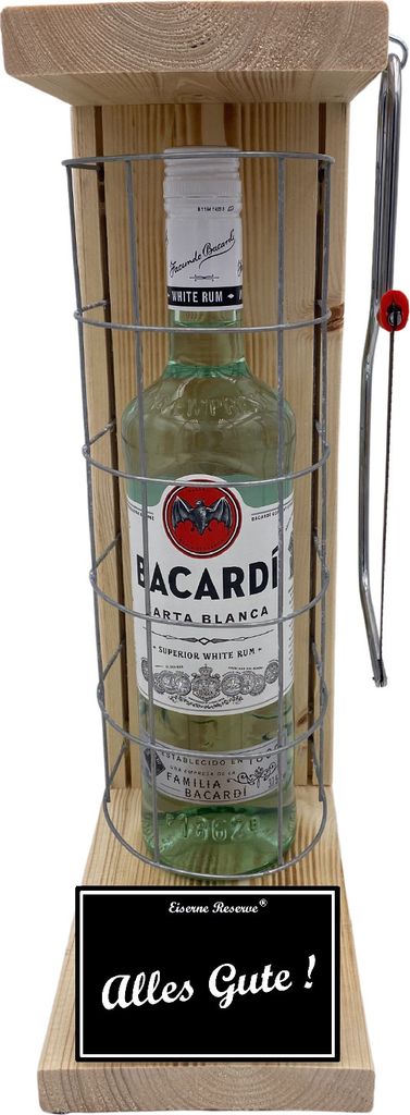Bacardi - Alles Gute - Eiserne Reserve Gitterkäfig Geschenk Alles Gute