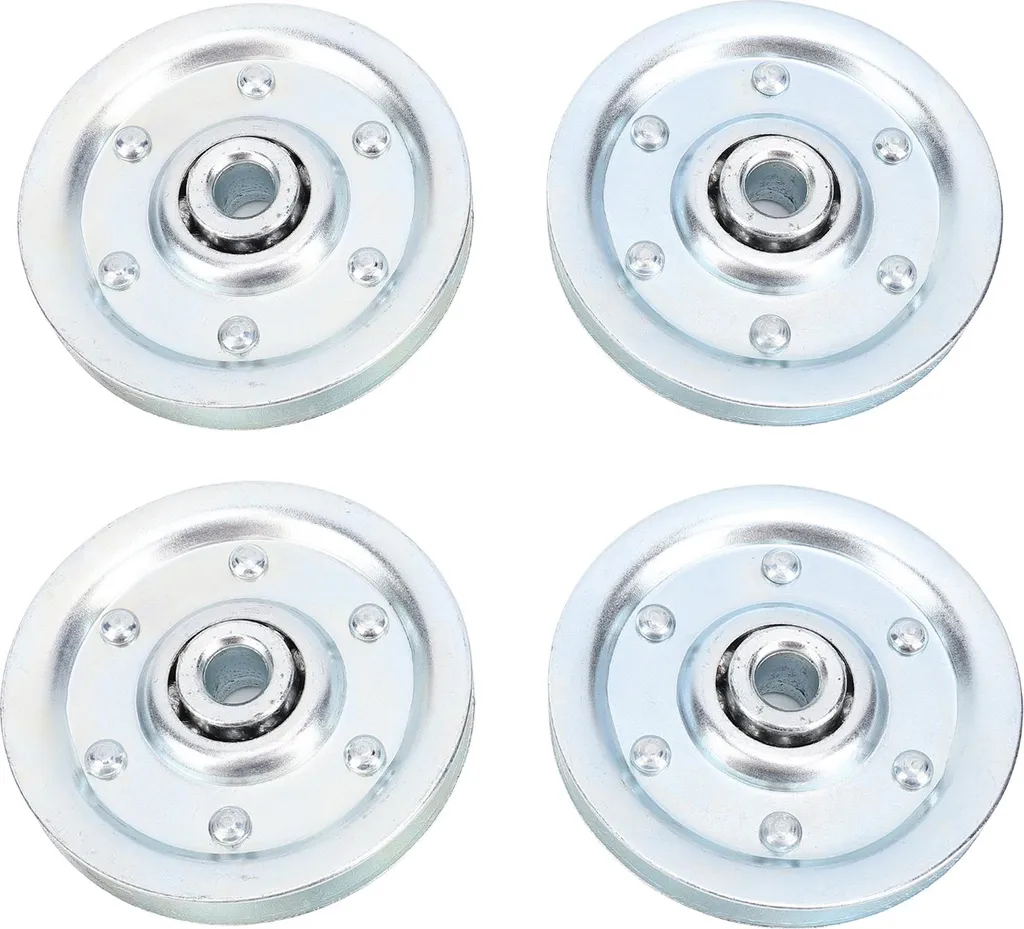 Lot de 4 poulies de 7,6 cm pour porte de garage galvanisées et silencieuses