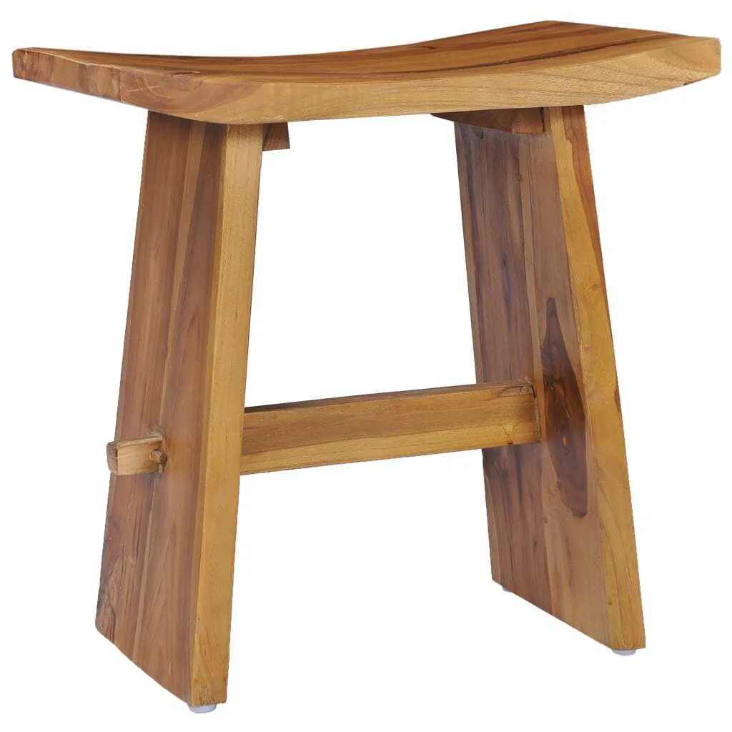 Tabouret bas en teck massif - Assise naturelle, étanche et durable - 9