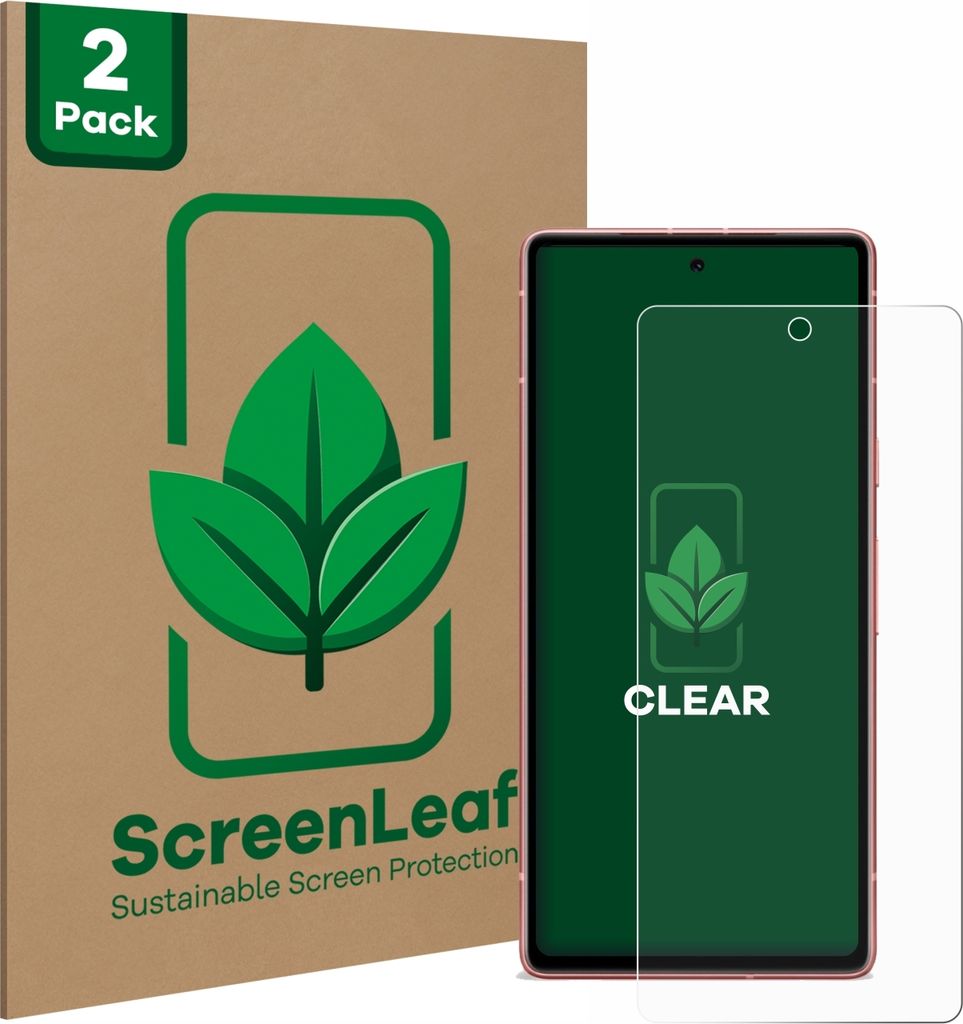 2x ScreenLeaf Schutzfolie für Google Pixel 7a nachhaltiger Displayschutz Display Schutz Folie Klar Transparent