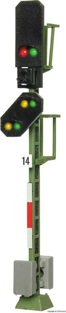Signal de block 6 LED 79mm à échelle H0 pour automatisme de train