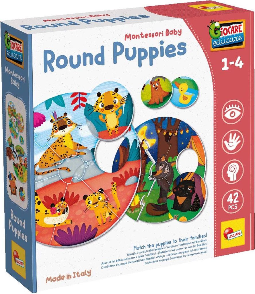 Lisciani Montessori Baby - Round Puppies (Assoziationsspiel)