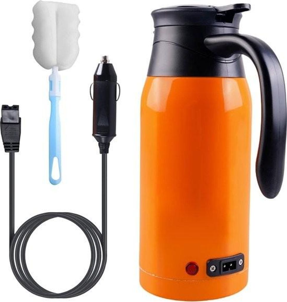 Auto Wasserkocher Edelstahl 1000 ml - Digitalanzeige - Schnelles Aufheizen - Auto Wasserkocher für Auto LKW