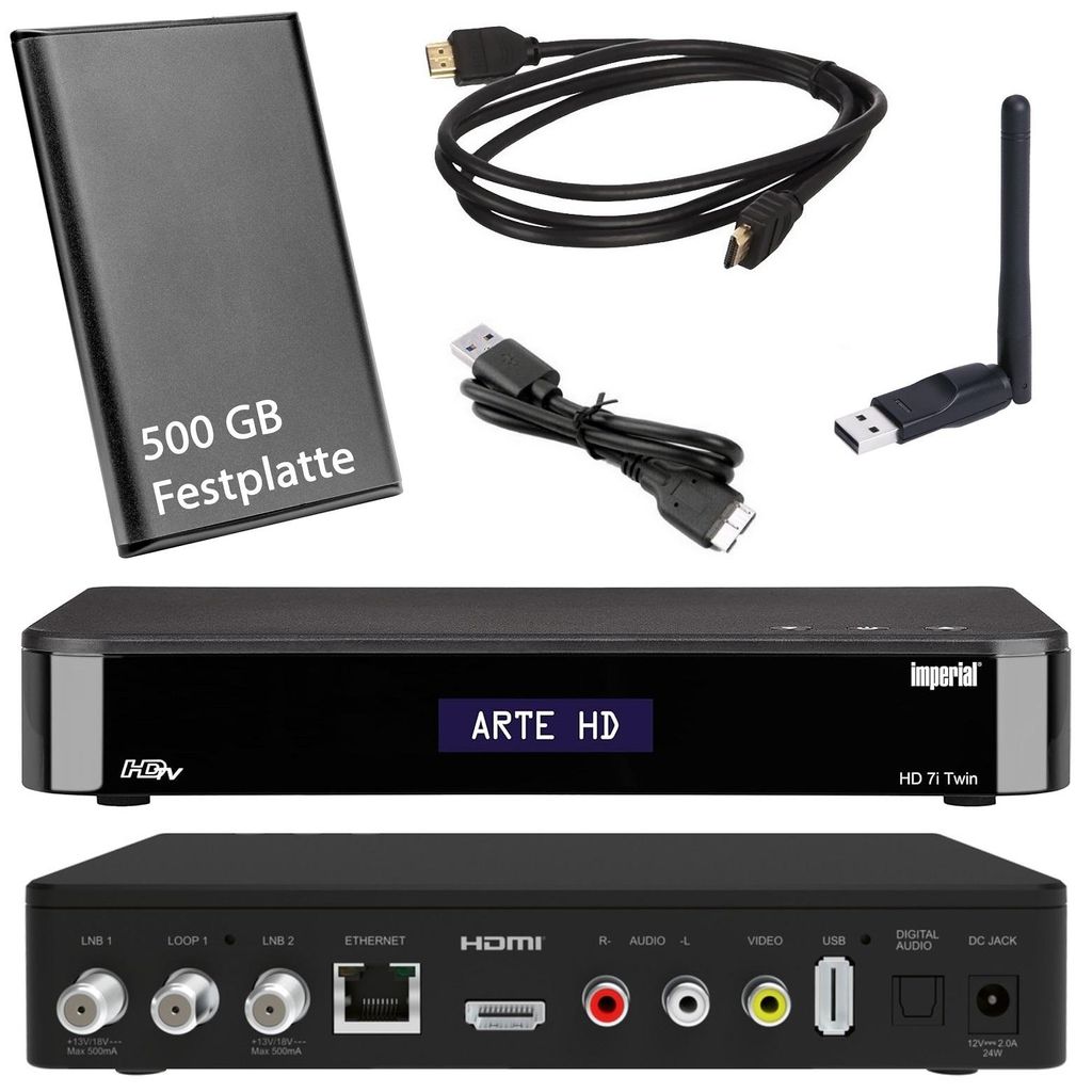 HD TWIN SAT RECEIVER – Imperial HD 7i mit 500 GB Festplatte Produktbild 