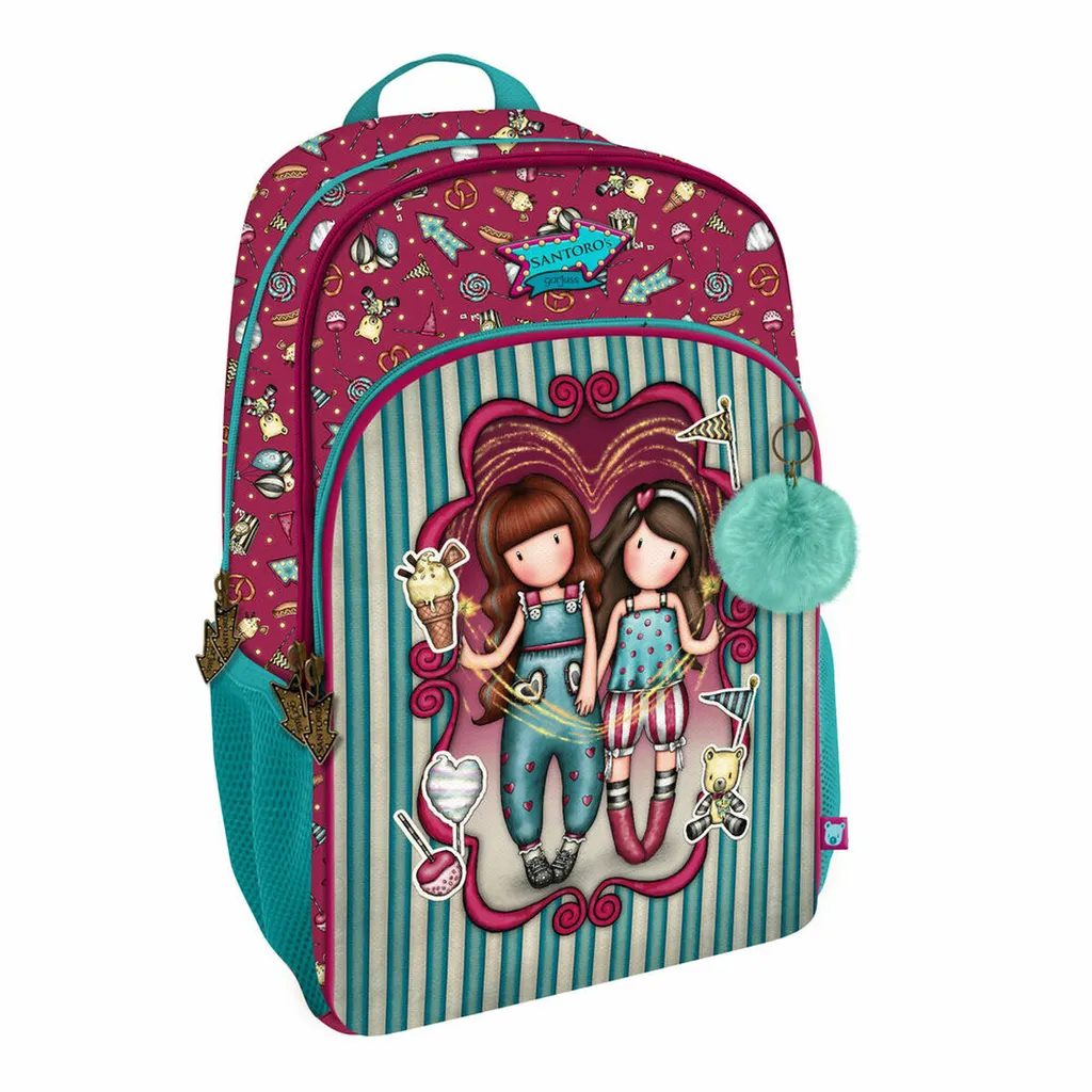 Zaino Scuola Gorjuss Fireworks Rosso Granata | Santoro London Originale