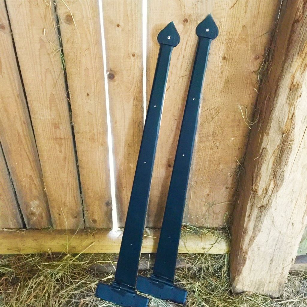 2 Stück Ladenbänder - schwarze Torscharniere - Eisen Scharniere Torbänder 90 cm