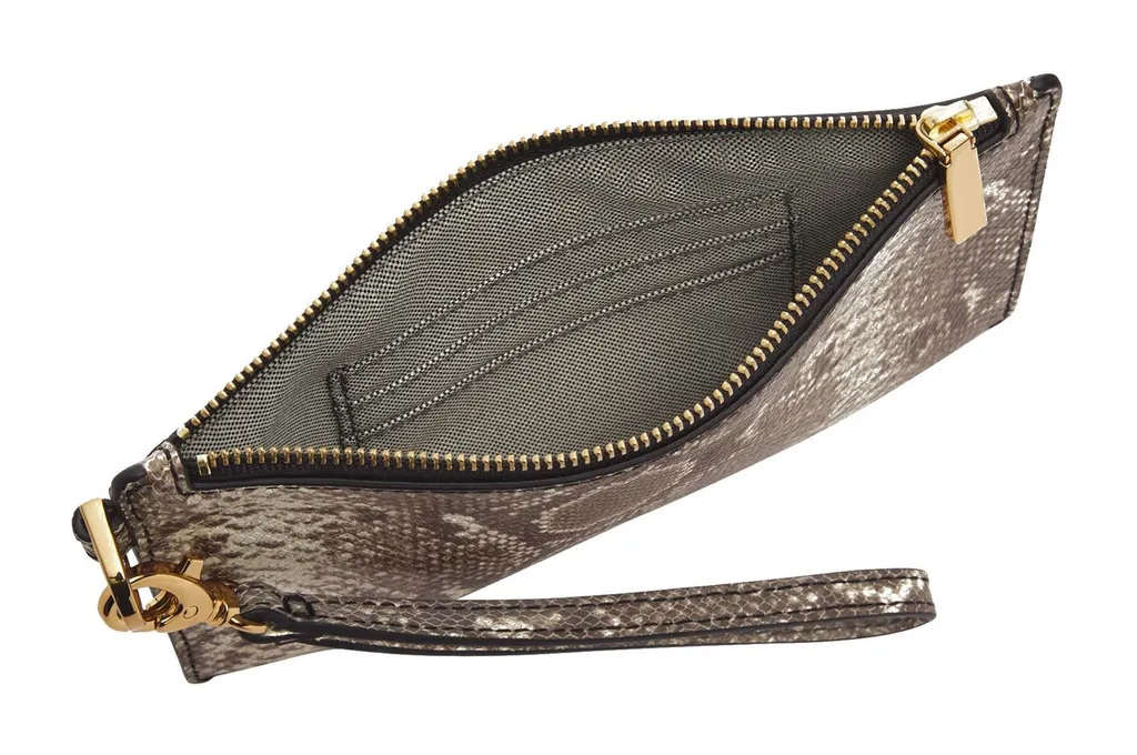 Fossil Gift Wristlet Python Gris : Pochette de Maroquinerie de Luxe - 3