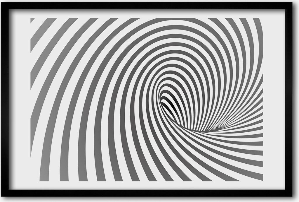 Bild 60x40 MDF-Rahmen, Wandkunst Spiralstreifen