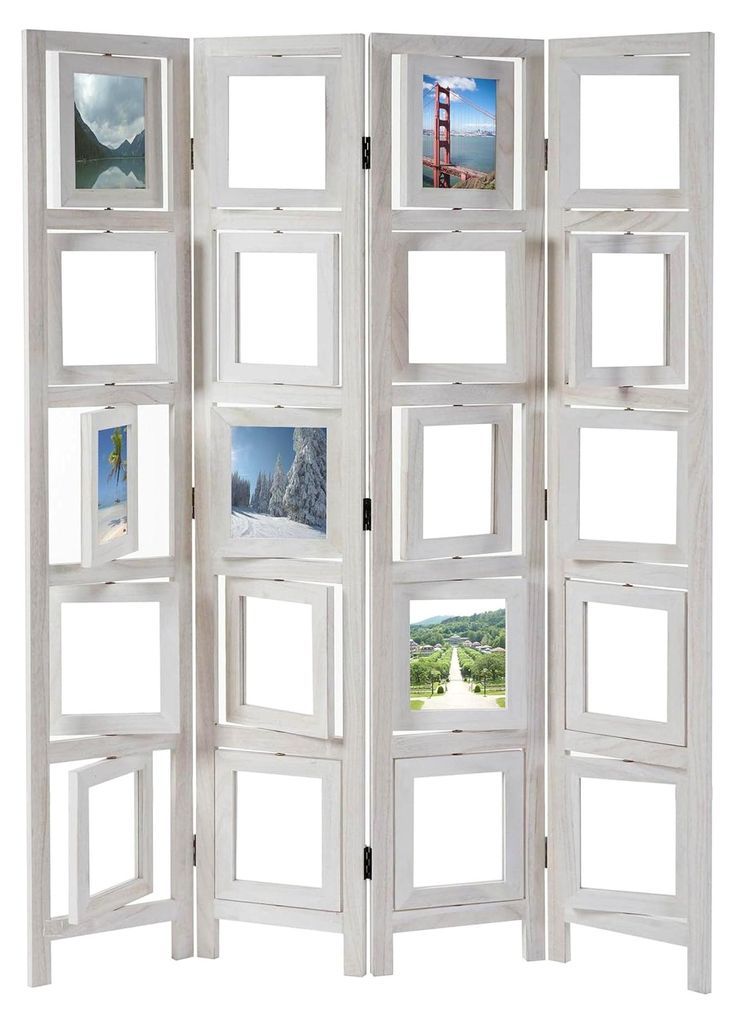 Fotogalerie Paravent II, Raumteiler Trennwand Sichtschutz, 160x125cm - weiß