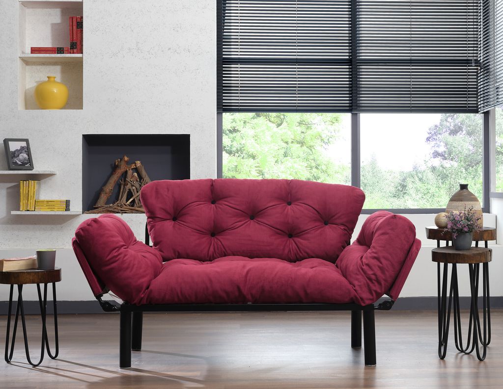 Hanah Home, Nitta- FTN1219, Kastanienbraun, Schlafsofas, Rahmen: 100% Metall