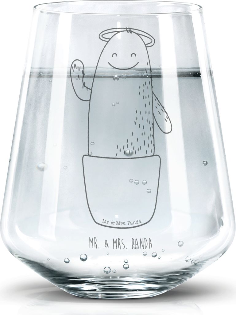Mr. & Mrs. Panda Glas Kaktus Heilig - Transparent - Geschenk, Becherglas, Familie, Trinkgefäß, Lustig, Kakteen, Freundin, Tumbler, Eltern, Dekogl...