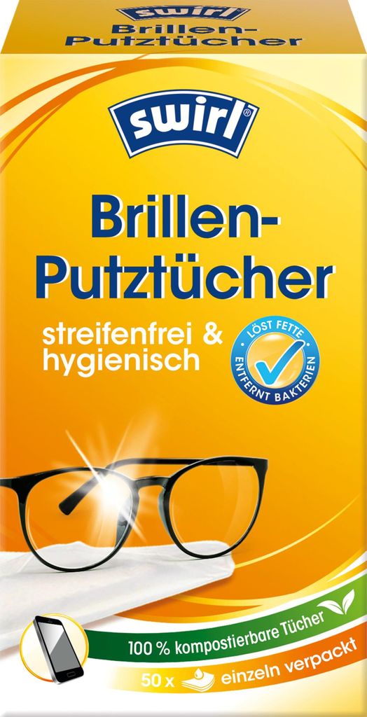 Swirl Brillenputztücher, Papier, Weiß, 50 Stück(e), Box Produktbild 