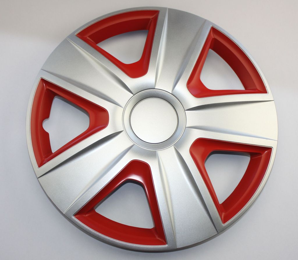 SET Radkappen Radzierblenden 4er Satz 15 Esprit silver-red