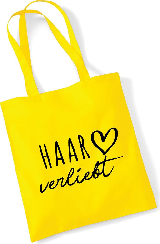 Huuraa Jutebeutel Haar verliebt 10 Liter Yellow Baumwolle Tasche Geschenkidee