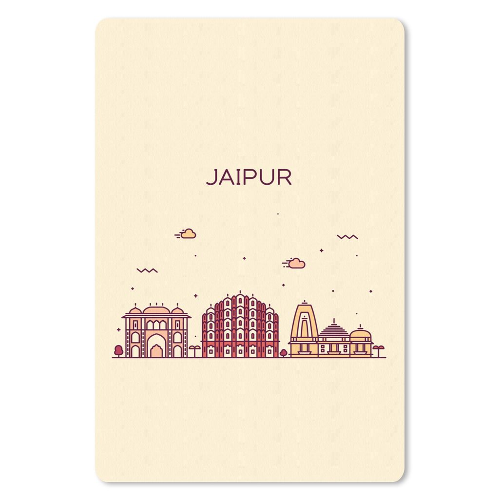 MuchoWow Mauspad Mousepad Indien - Jaipur - Skyline 40x60 cm - Mousepads - Maus Mat - Pad - Mausunterlage - Schreibtisch Accesoire
