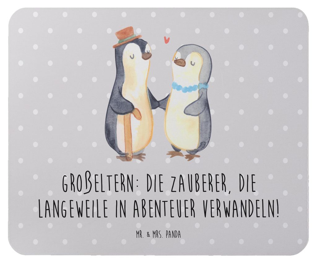 Mr. & Mrs. Panda Mauspad Großeltern Zauberer - Grau Pastell - Geschenk, laptop mousepad, Enkelkinder, Generationen, Weisheit, pc, Geschichten, Fam...