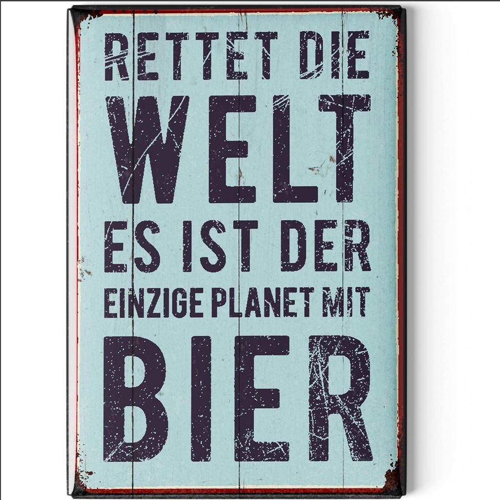 LANOLU Kühlschrankmagnete lustig- Rettet die Welt, der einzige Planet mit Bier- lustige Magnete mit Sprüchen und witzigen Motiven 8x5,5cm